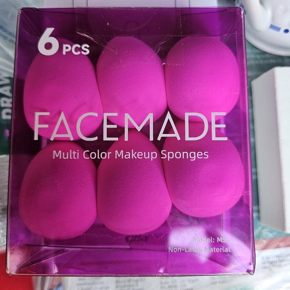 FACEMADE 6PC‎ Pink Beauty Blender Sponges - Latex-Free Makeup Tools